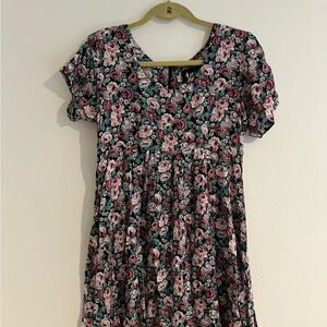 Vintage 90s Babydoll Rose Mini Dress